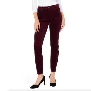 KUT FROM THE KLOTH Diana Stretch Corduroy Skinny Pants In Burgundy Wine …